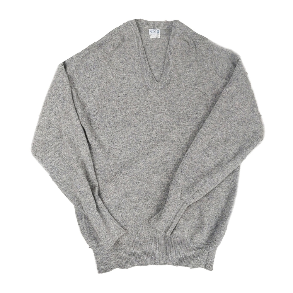 The Scotch House Heather Mens XXL Gray V Neck 100% Pure Wool Sweater